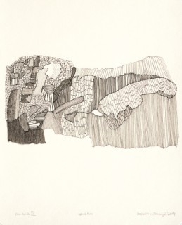 Sebastian Skowroński, Dwa światy XV, 2014, tusz, piórko, 34×29 cm, papier Hahnemuhle 300g
