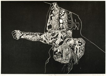 Sebastian Skowroński, Figura IV, 2011, drzeworyt, nakład:7 szt., 42x60cm, papier graficzny Canson Edition 77x57cm