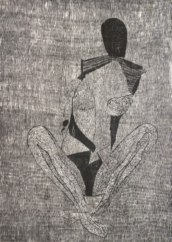 Sebastian Skowroński, Figura XIV, 2016, drzeworyt, nakład: 5szt., 98x69cm, odbitka próbna, papier Hahnemuhle 300g (100x70cm)