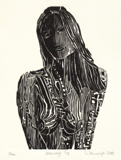Ona, 2014, drzeworyt, 20x15 cm, papier Hahnemuhle 300g