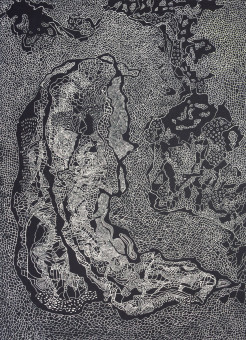 Sebastian Skowroński, Figura XV, 2016, linoryt 1z4, 95,5x68,5cm, odbitka 4/4, sygn. dat. p.d., papier Hahnemuhle 300g