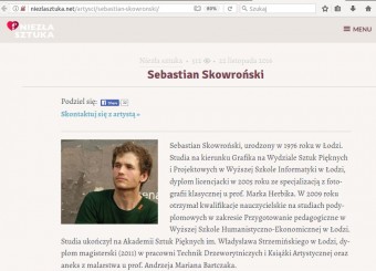 Publikacja mojej twórczości na niezlasztuka.net (zrzut ekranowy)