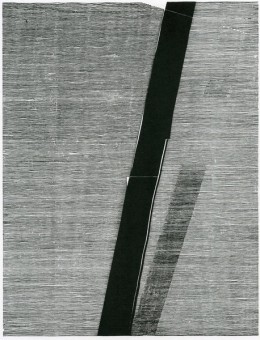 Lesław Miśkiewicz, bez tytułu, 2002, drzeworyt, 57x43,5cm, (źródło reprodukcji: skan ksiazki Lesław Miśkiewicz, Galeria Amcor Rentsch, Łódź 2005.)