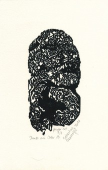 Sebastian Skowroński, Iner and Outer 13, 2016, gipsoryt, 14,5x7,2cm, papier Hahnemuhle 230g