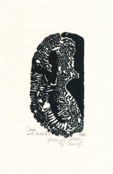Sebastian Skowroński, Inner and Outer 21, 2016, gipsoryt, 14x7cm, odbitka 1/1 (unikalna), papier Hahnemuhle 230g (22,5x15cm)