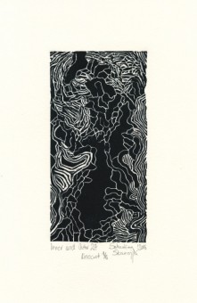 Sebastian Skowroński, Inner and Outer 27, 2016, linoryt, nakład 6 szt. 14,5x7,4cm, papier Hahnemuhle 230g (23,5x15,3cm)