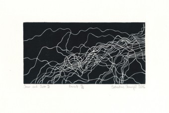 Sebastian Skowroński, Inner and Outer 2, 2016, linoryt, nakład 6 sztuk, 10x20cm, papier Hahnemuhle 230g (19x28cm)