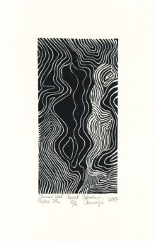 Sebastian Skowroński. Inner and Outer 32, 2017, linoryt, 15,6x8cm, odbitka 2/6, papier Hahnemuhle 300g (24,6x16cm).