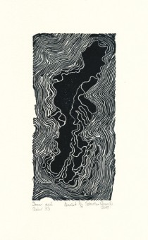 Sebastian Skowroński, Inner and Outer 33, 2017, linoryt, 20x10 cm, odbitka 3/6, papier Hahnemuhle 300g (29x18cm)