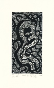 Sebastian Skowroński, Inner and Outer 35, 2017, linoryt, 20x10cm, odbitka 1/6, papier Hahnemuhle 300g (28,8x18cm)