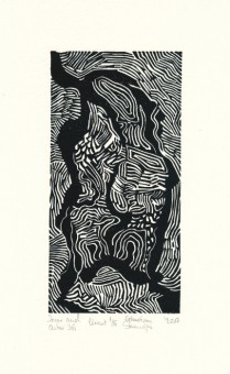 Sebastian Skowroński, Inner and Outer 36, 2017, linoryt, 20x10cm, odbitka 1/6, papier Hahnemuhle 300g (29x18,2cm)