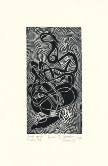 Sebastian Skowroński, Inner and Outer 39, 2017, linoryt, 15,7x8cm, odbitka 1/6, papier Hahnemuhle 300g(24,6x16,1cm).