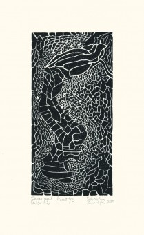 Sebastian Skowroński, Inner and Outer 42, 2017, linoryt, odbitka 1/6, 20x10cm, papier Hahnemuhle 300g (29×18,1cm).