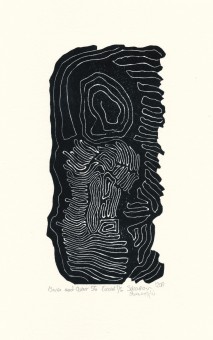 Sebastian Skowroński, Inner and Outer 56, 2017, linoryt, odbitka 1/6, 20x9,7cm, papier Hahnemuhle 300g (29×18,1cm).