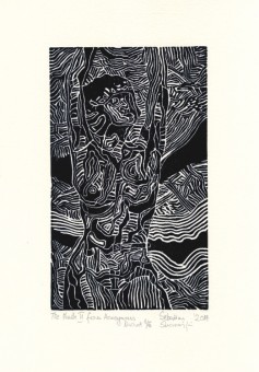 Sebastian Skowroński, The Nude II from Anonymous, 2017, linoryt, 20x12cm, odbitka 1/6, papier Hahnemuhle 300g (29×20,3cm)
