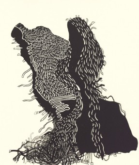 Sebastian Skowroński, Dwa światy XL V, 2017, linoryt 1/1, rysunek, tusz, piórko, rapidograf, 34×29cm, papier Hahnemuhle 230g